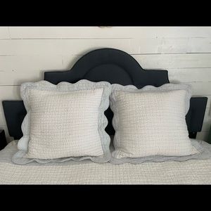 Set of 2 Serena & Lily Baywood Euro Shams in Sky (blue and white)